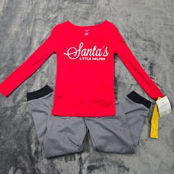 Carter’s Santa’s Little Helper Pajama Set Kids 4T NWT Christmas PJs - Picture 7 of 7